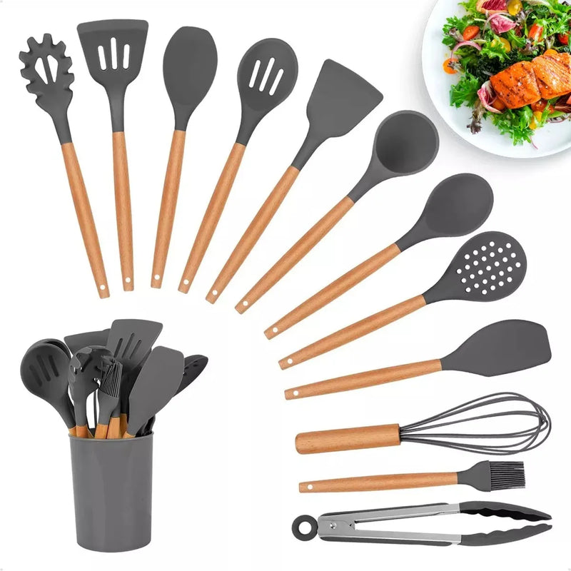 Kit 12 Peças Utensílios De Cozinha Livres de BPA