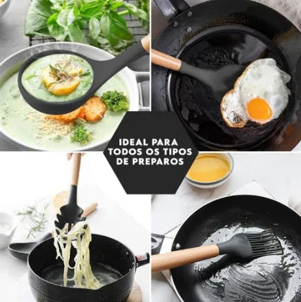 Kit 12 Peças Utensílios De Cozinha Livres de BPA